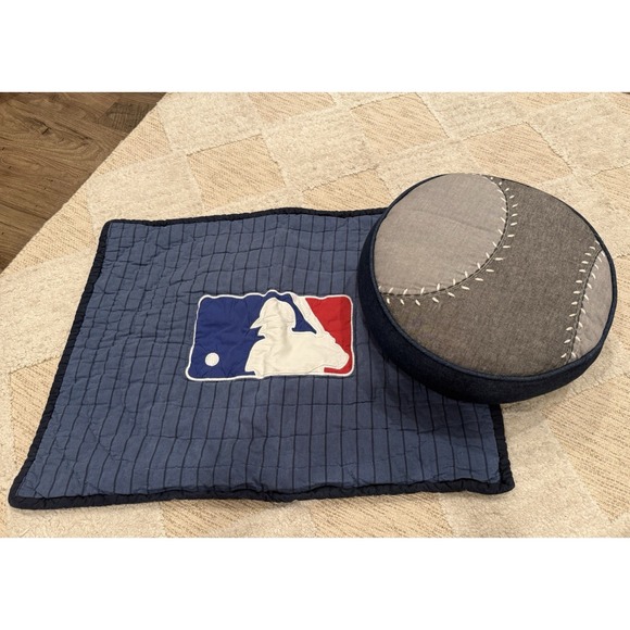 Pottery Barn Other - Pottery Barn Teen MLB Logo Baseball Standard Pillow Sham & Decorative Pillow